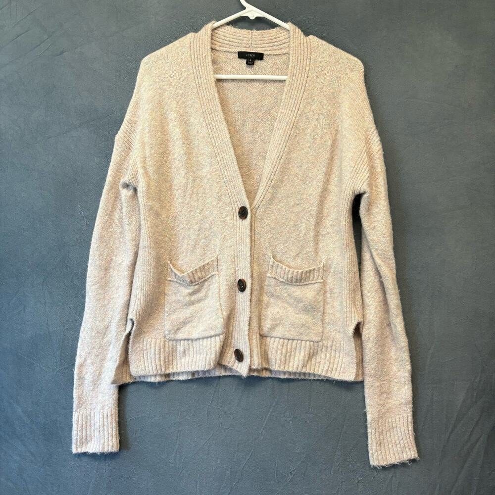 J. Crew Knit Cardigan Merino Wool Alpaca Blend Cottagecore Boho Y2K Soft Fairy